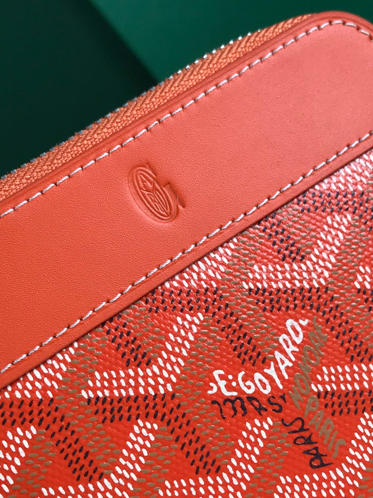 MATIGNON MINI WALLET 11 IN ORANGE GOYARDINE CANVAS AND CALFSKIN