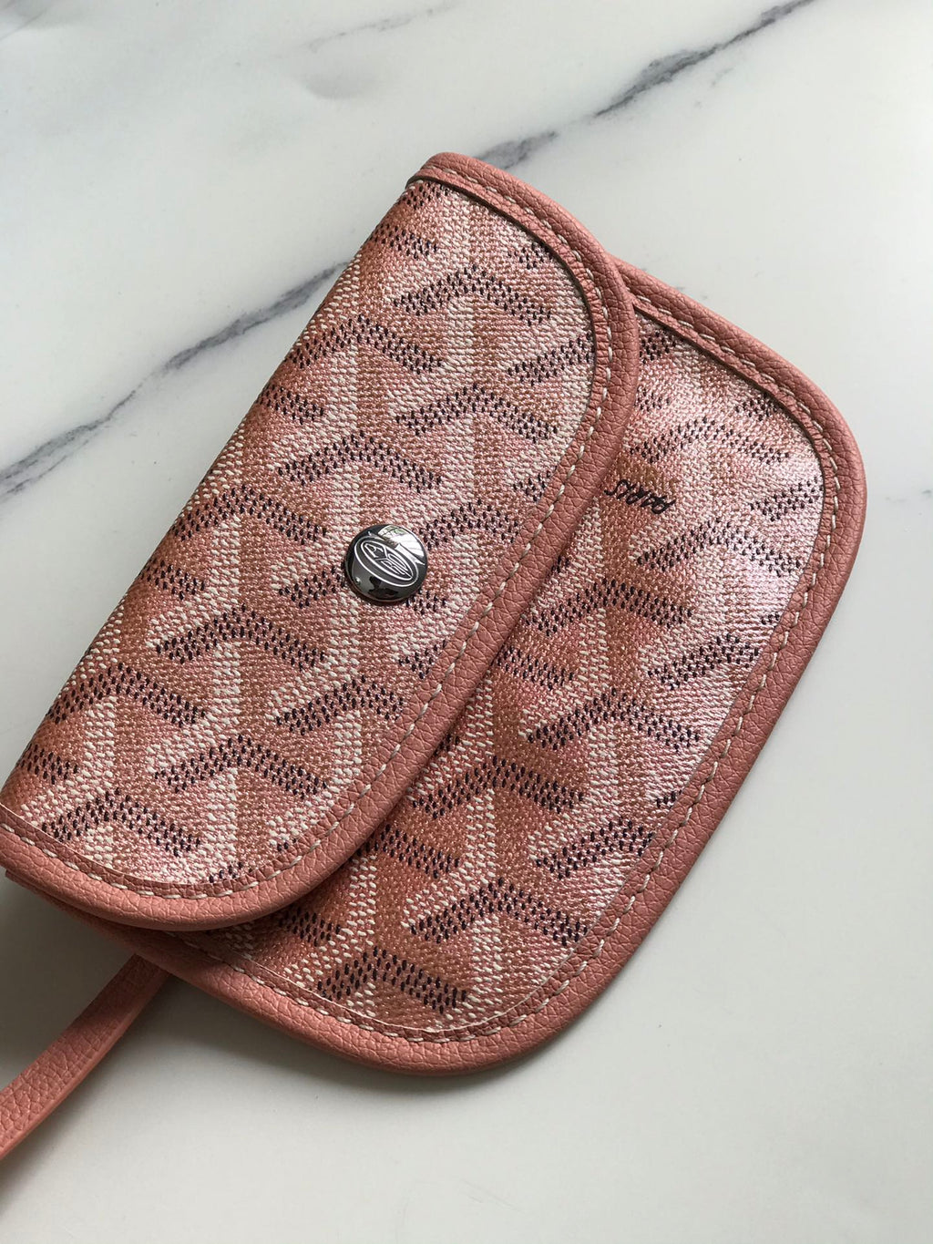 ANJOU MINI BAG 20 IN MANHATTAN PINK  CALFSKIN AND GOYARDINE CANVAS