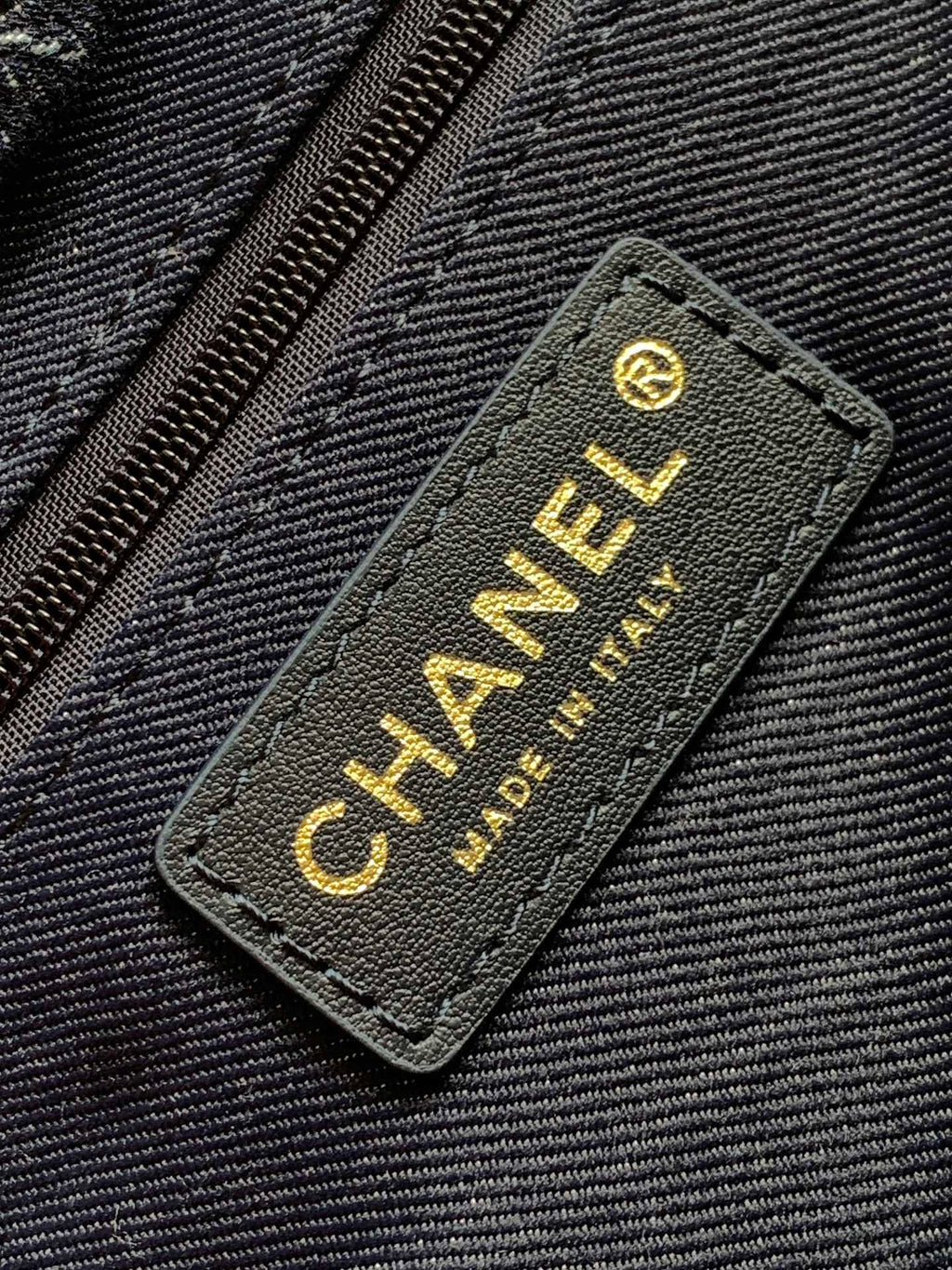 CHANEL 25S TOTE BAG 32 CM IN NAVY BLUE CANVAS