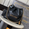 CHANEL BAG 25S 37 CM IN BLACK LAMBSKIN WITH GOLD HARDWARE