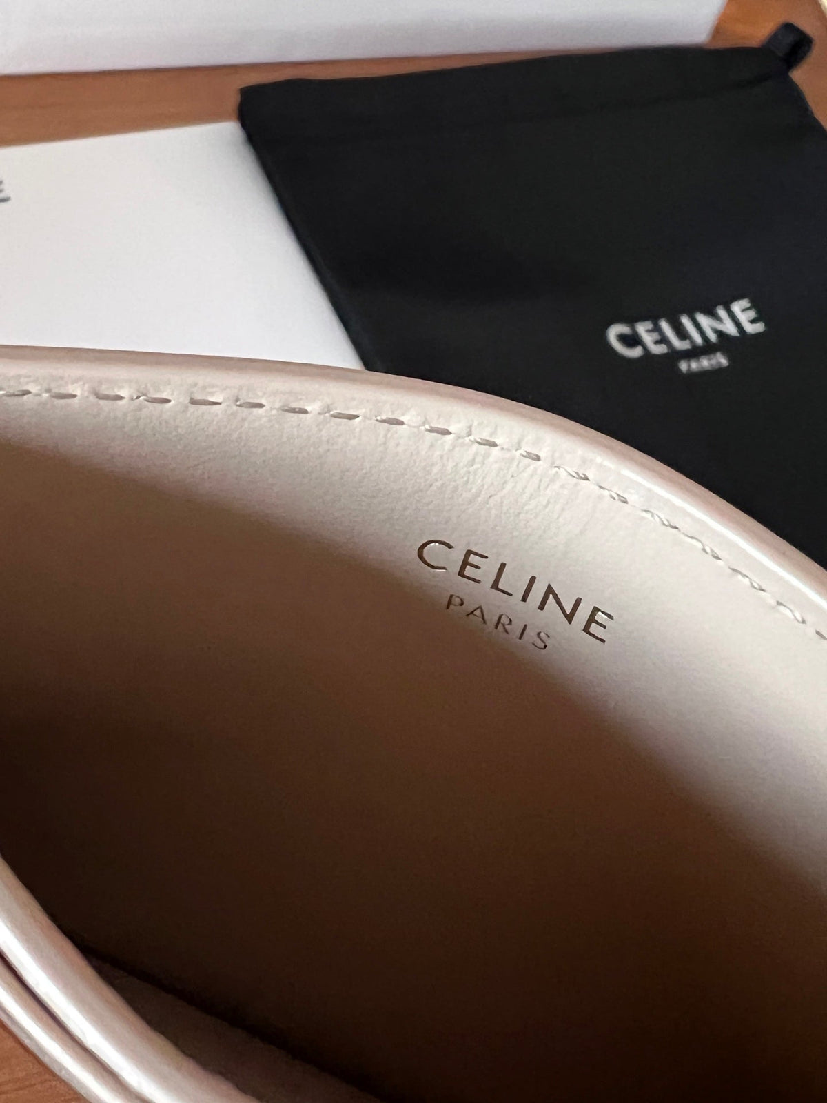 CELINE 25S CARD HOLDER WITH TRIOMPHE LOGO 11 IN NUDE CALFSKIN