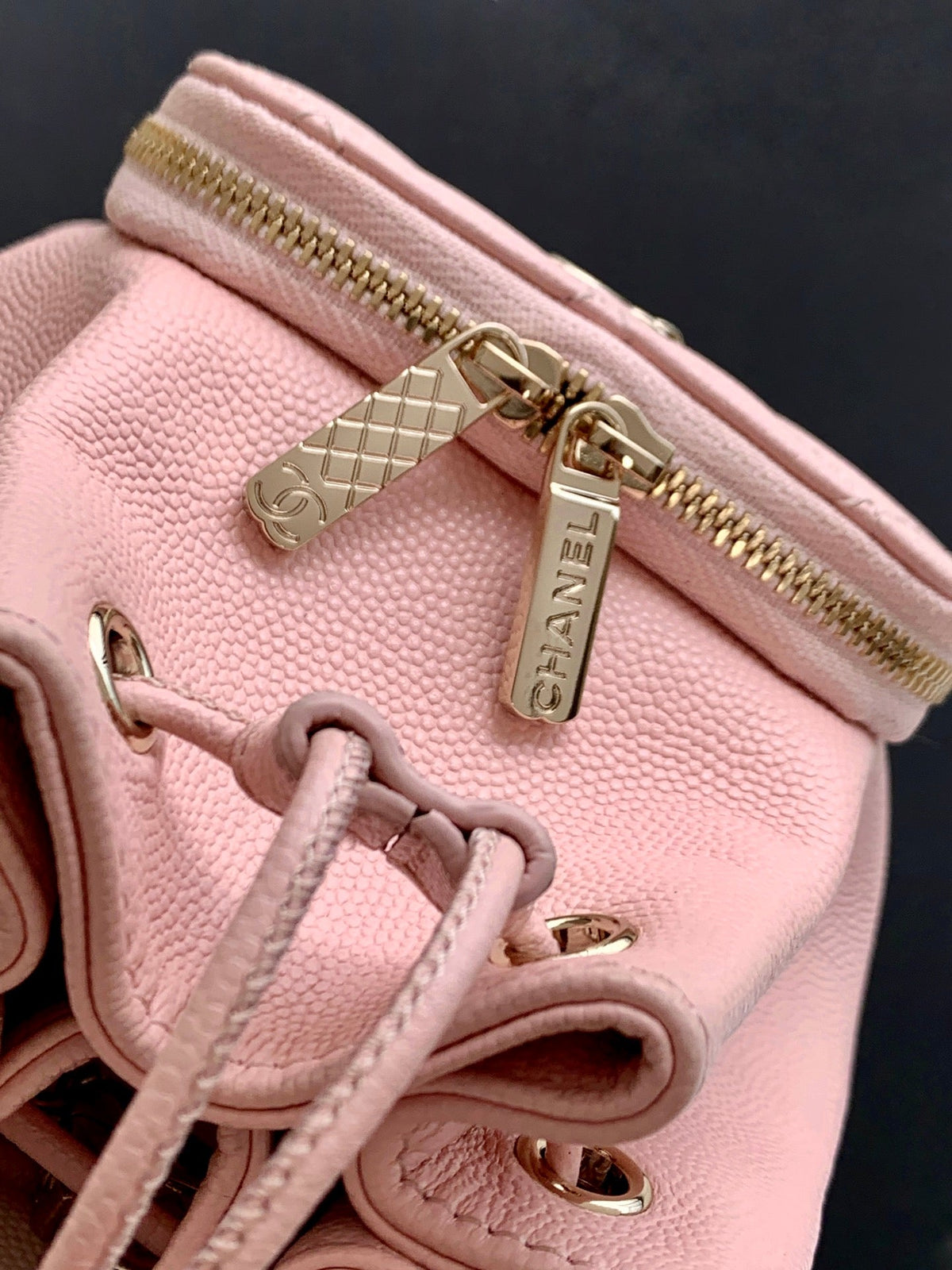 CHANEL 25S MINI BUCKET BAG 12 IN PINK CALFSKIN GOLD HARDWARE