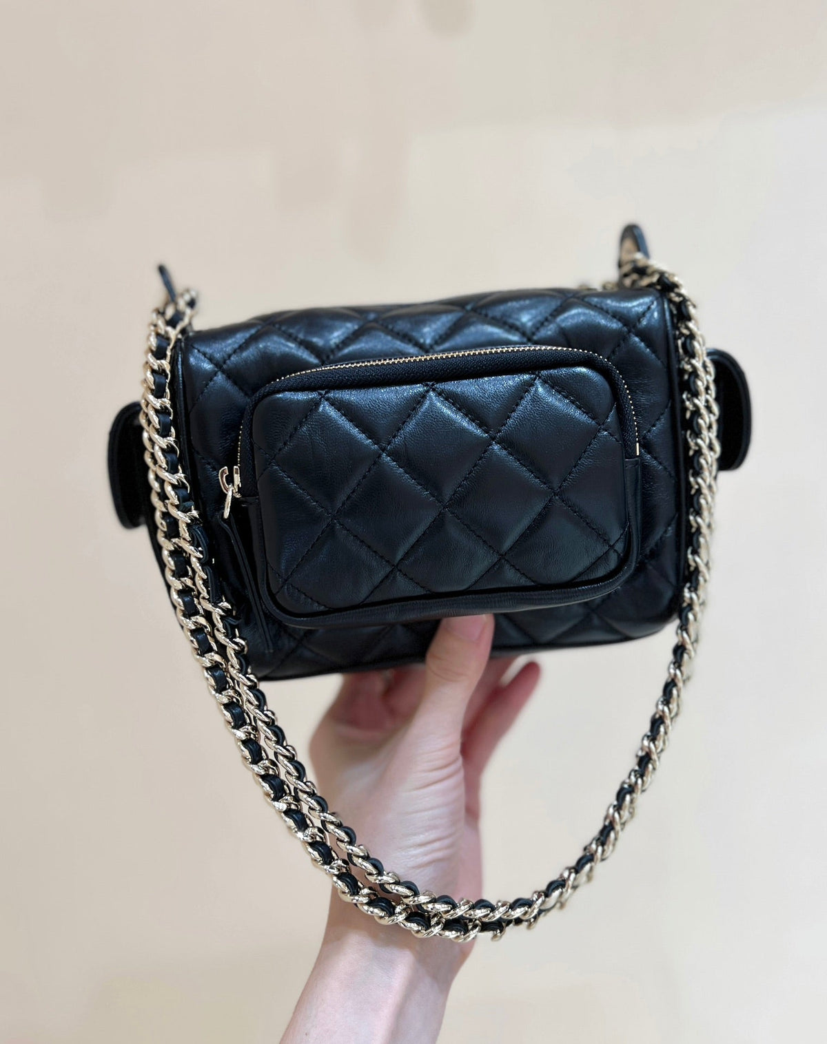CHANEL CAMERA BAG 23 IN CONGO BLACK SHINY CALFSKIN