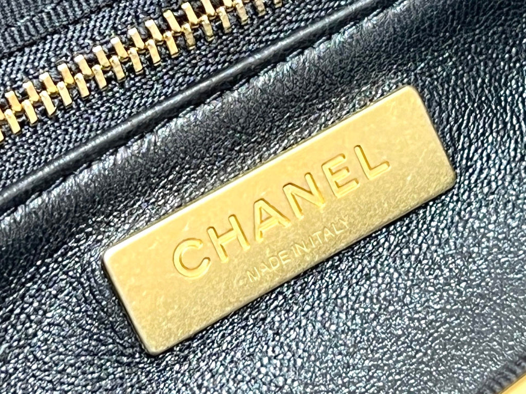 CHANEL 25S MINI SHOPPING BAG 23 IN BLACK LAMBSKIN AND SUEDE