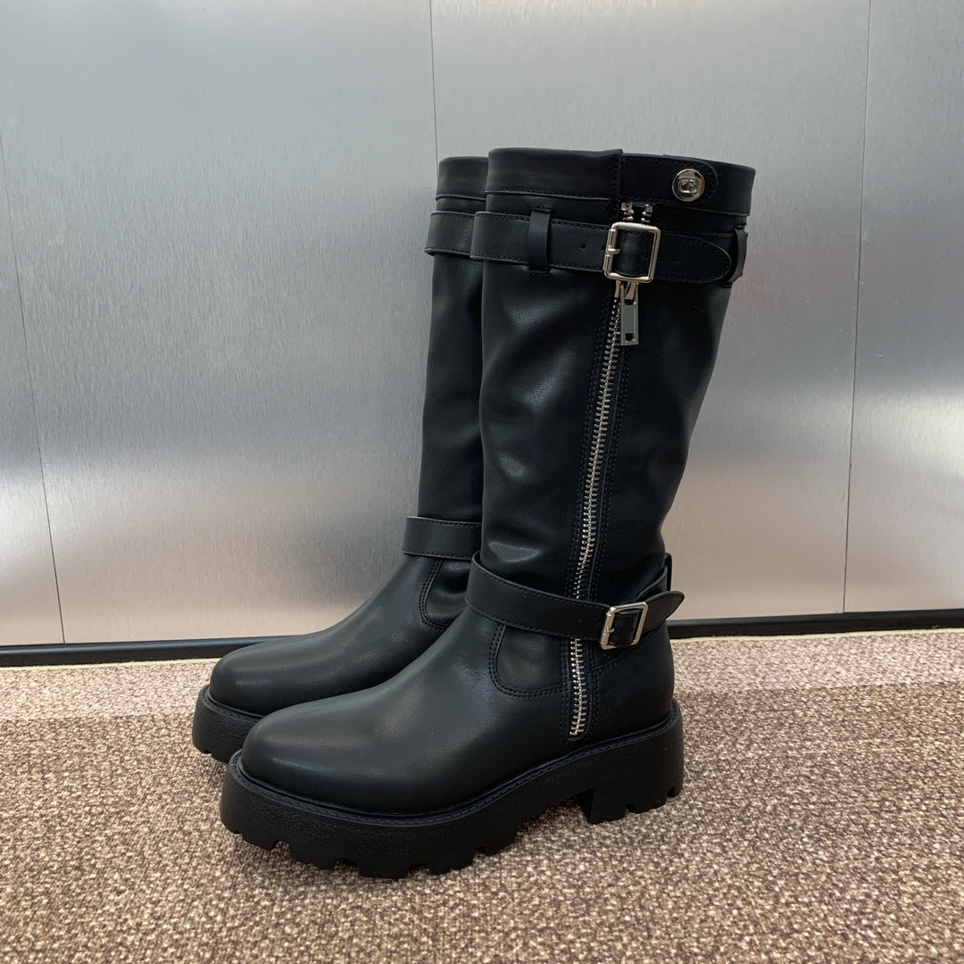 DIOR 25S D-MAJOR BOOT 35MM IN BLACK CALFSKIN