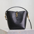 YSL 25S LE 37 20 IN BLACK SNAKE EMBOSSED CALFSKIN GOLD HARDWARE